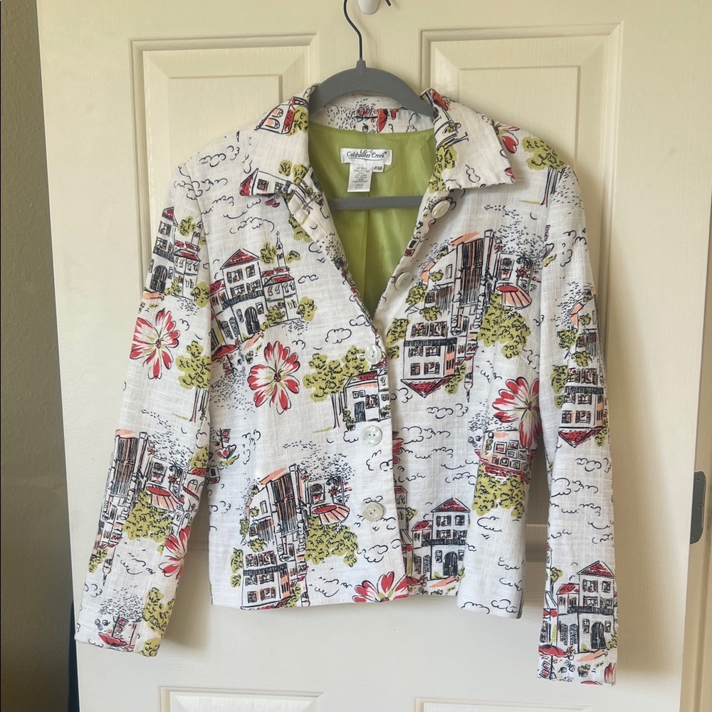Coldwater Creek Colorful Printed Blazer
